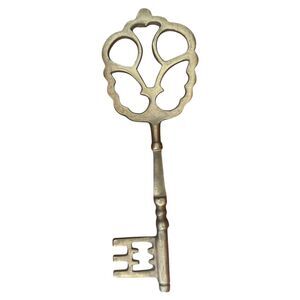 Vintage Brass Skeleton Key Decor Metalware 9.5” Long